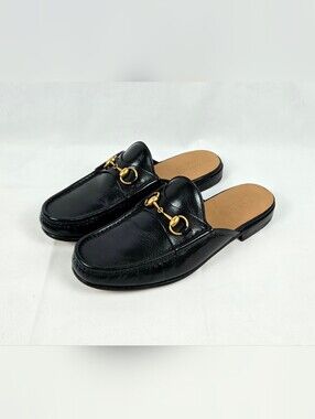 Gucci Quentin Black Horsebit Leather Mules Men's US 10.5
